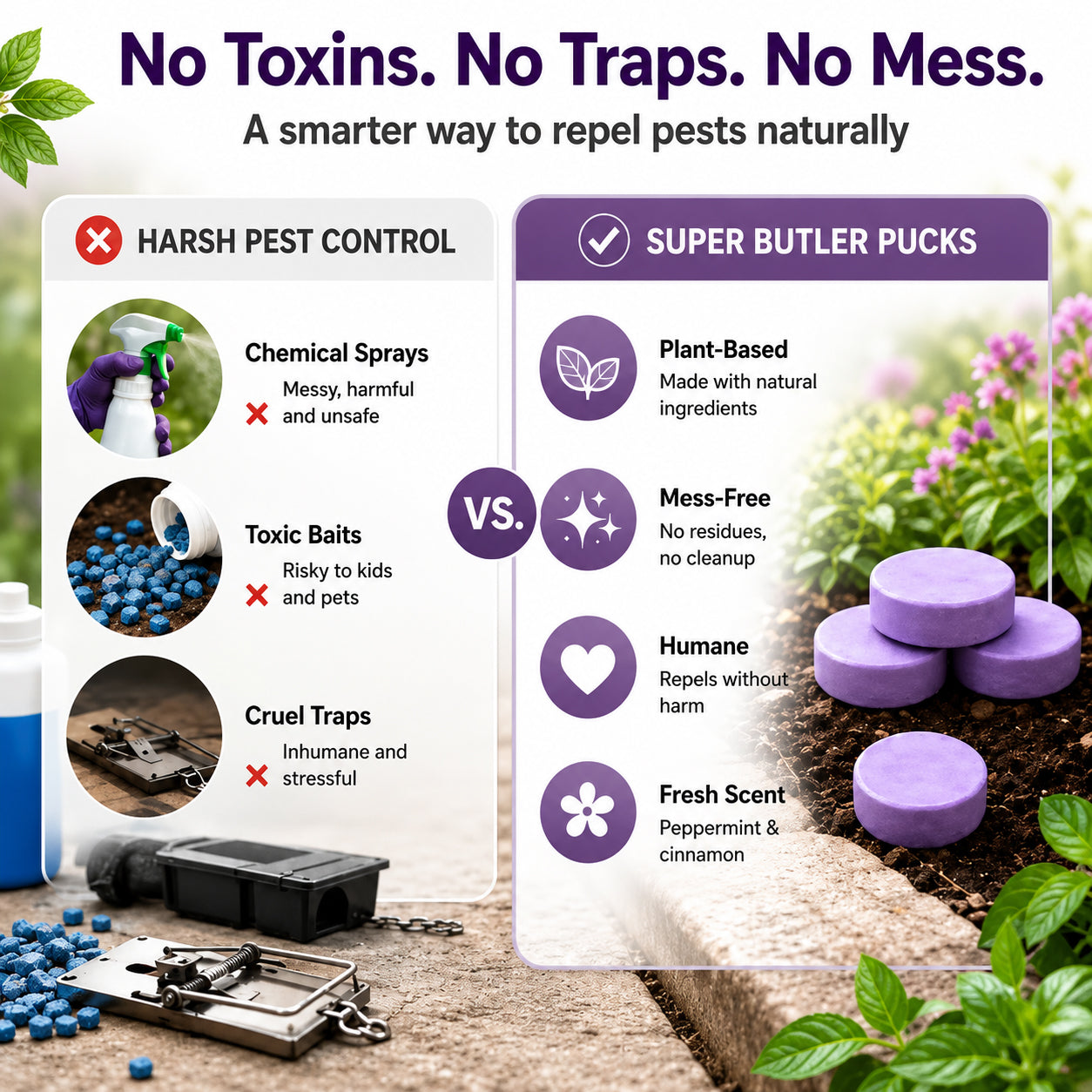 🔥Hot Sale 50% OFF🔥✅ 10,000+ Happy Customers 🐭 All-Natural Peppermint & Cinnamon Pest & Rodent Repellent Pucks 🕷️🐍