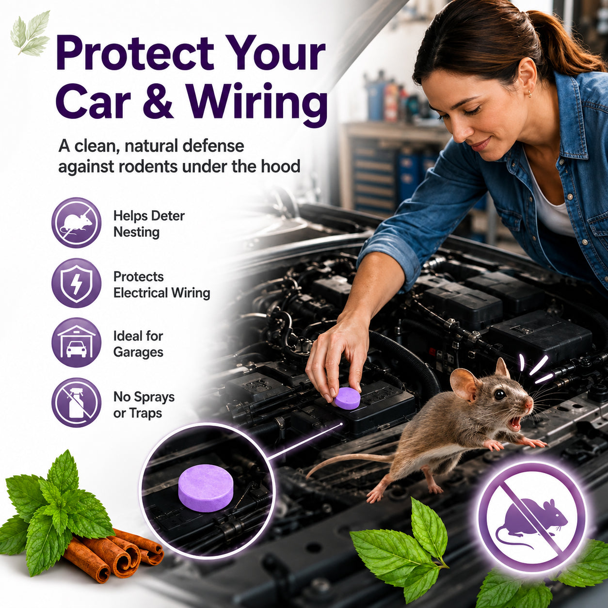 🔥Hot Sale 50% OFF🔥✅ 10,000+ Happy Customers 🐭 All-Natural Peppermint & Cinnamon Pest & Rodent Repellent Pucks 🕷️🐍