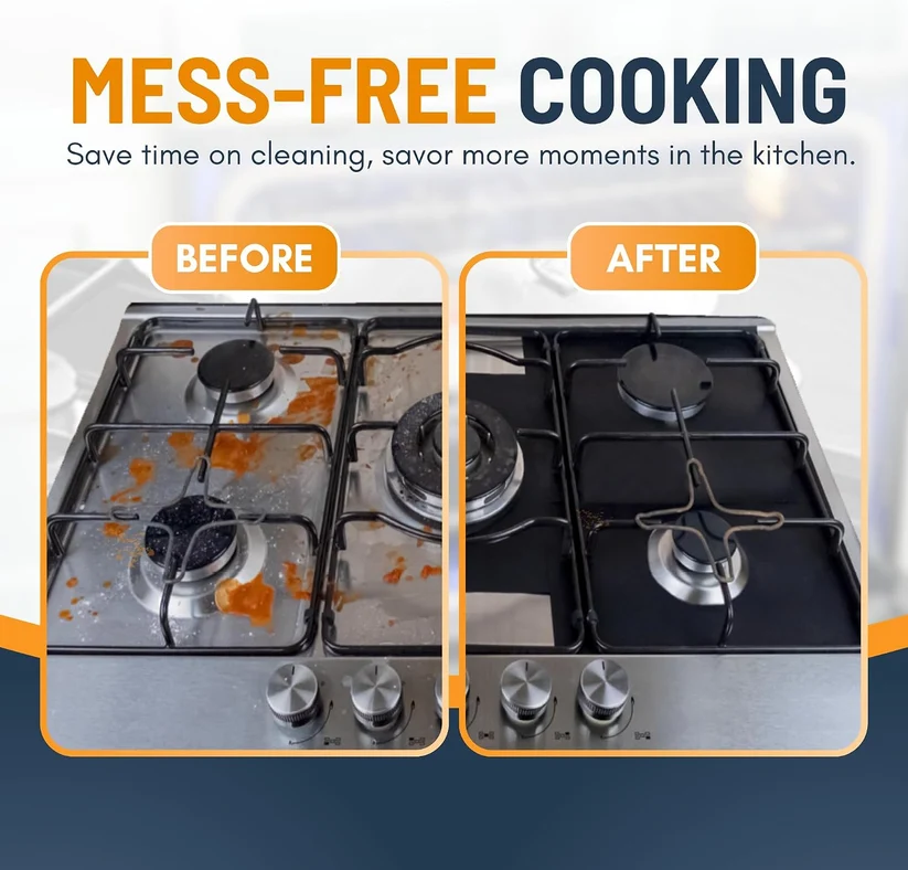 🔥LAST DAY 50% OFF - 🥘 Reusable Gas Stove Burner Liners♻️ (Set of 4)