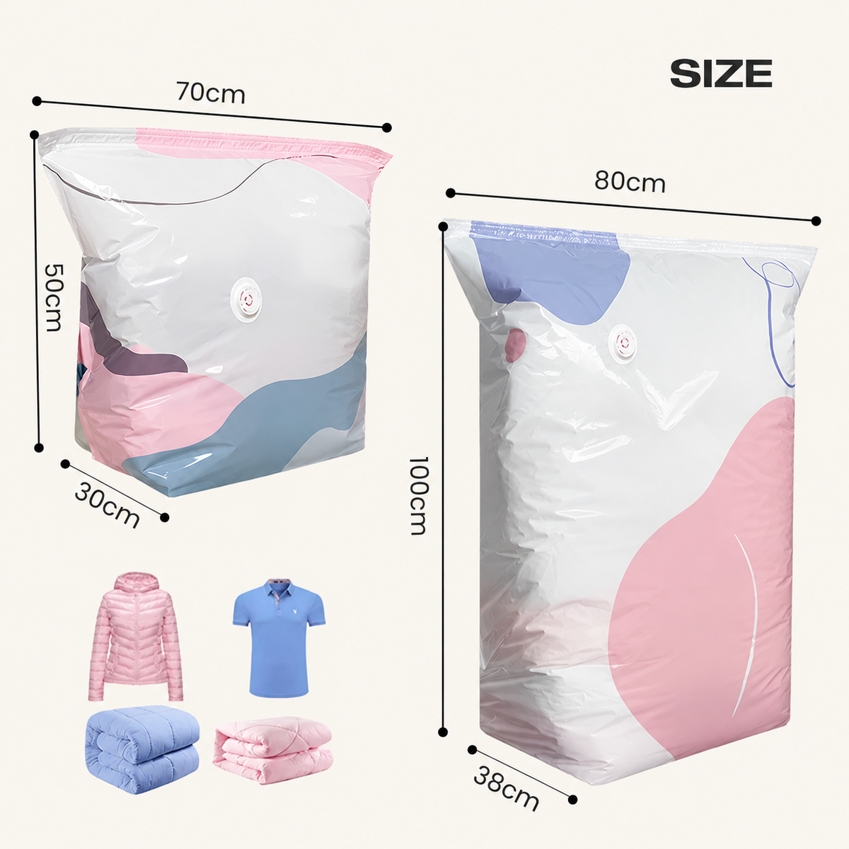 🥳2026 HOT SALE🥳💞 50% OFF! No‑Pump Vacuum Storage Bags – Press & seal, no pump needed. Saves 80% space, keeps clothes dry & dust‑free. Perfect for bulky bedding & off‑season gear. 🛏️🗄️