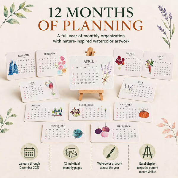 🌱Eco-Friendly Plantable "Timeless" Seed Calendar 2027 ✨2