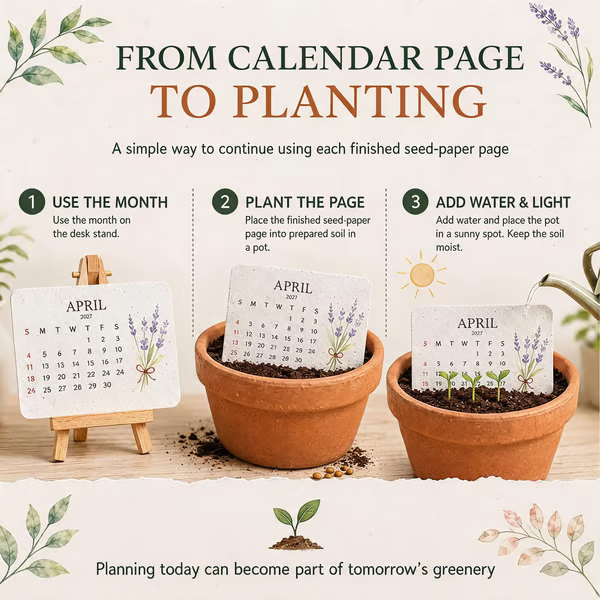 🌱Eco-Friendly Plantable "Timeless" Seed Calendar 2027 ✨2