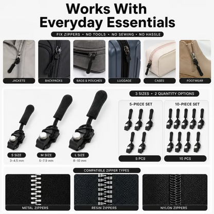 🔧 Universal Zipper Repair Tool | Instant Fix for Broken Zippers