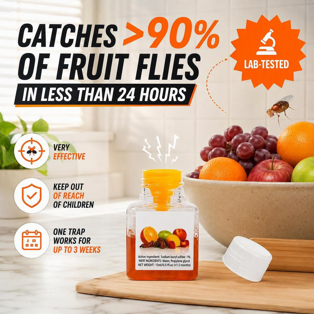 BUY 1 GET 1 FREE🔥Ultra-Strong Fruit Fly Trap - User Friendly (Up to 3 Weeks per Bottle)