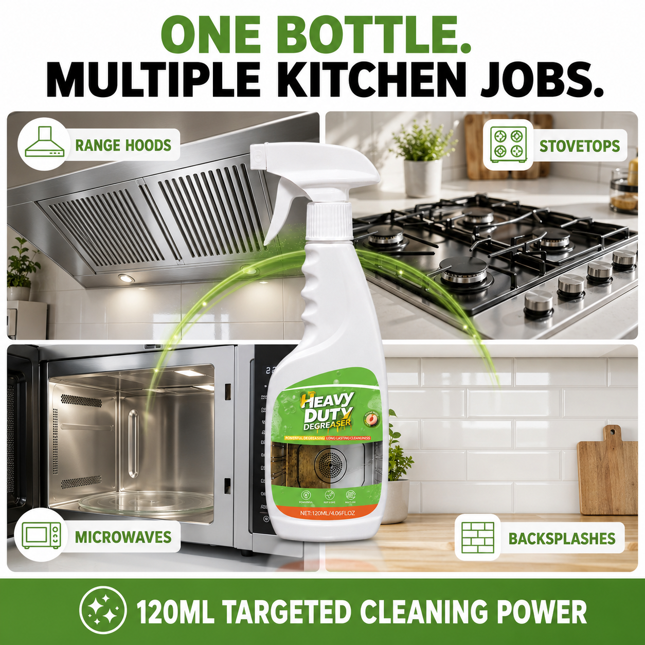 🔥 Powerful Kitchen Degreasing Spray — Quickly Removes Stubborn Grease ✨