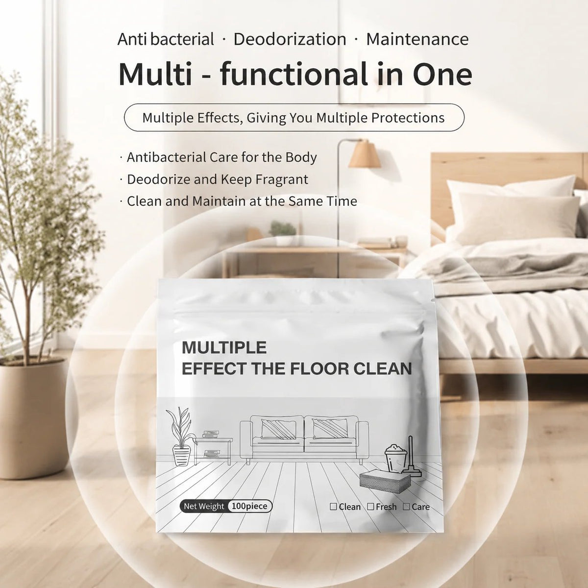 🧽 100-Piece Floor Cleaning Tablets – Multi-Surface Antibacterial Cleaner ✨