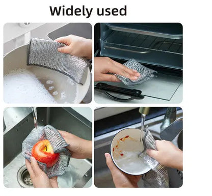 🏡 10-Piece Multipurpose Dishwashing Rags – Wet & Dry Non-Scratch Wire Dishcloths for Kitchen Cleaning