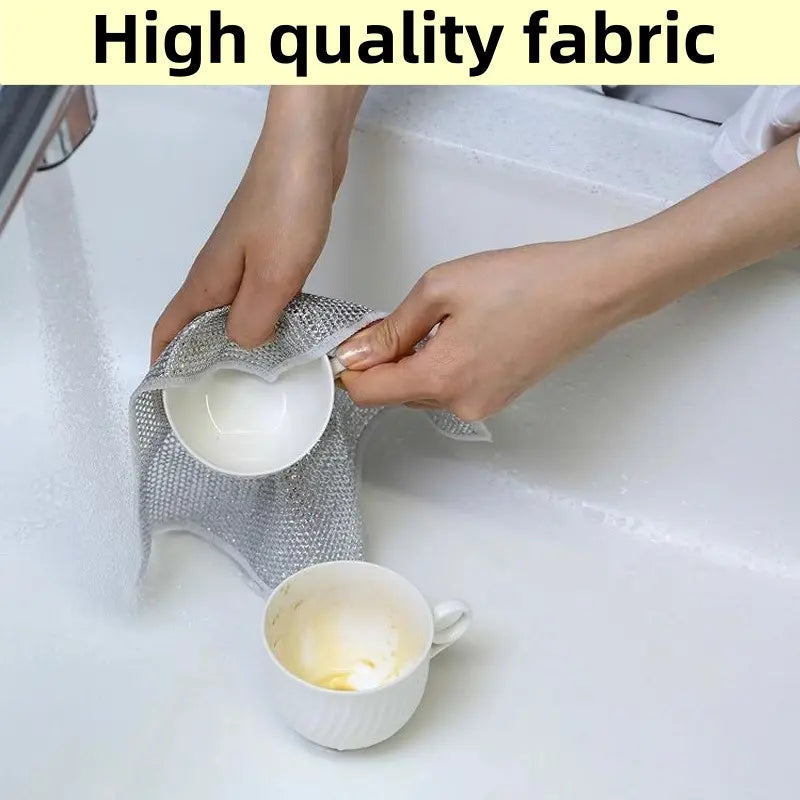 🏡 10-Piece Multipurpose Dishwashing Rags – Wet & Dry Non-Scratch Wire Dishcloths for Kitchen Cleaning