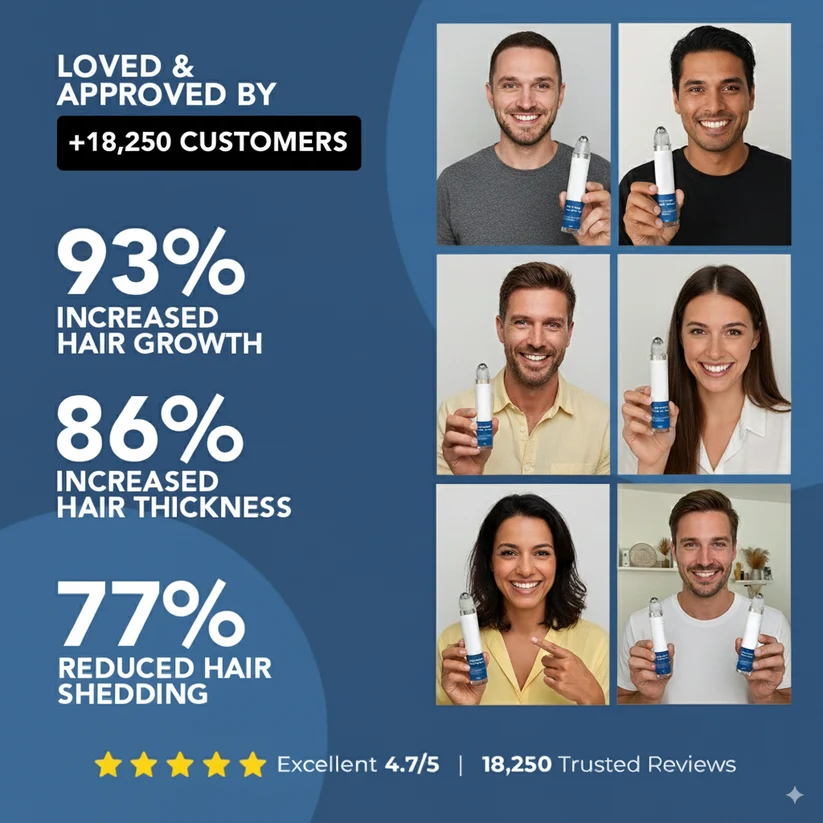 Advanced Hair Density Roll-On Scalp Serum – Saw Palmetto, Rosemary & Caffeine for Fuller-Looking Hair