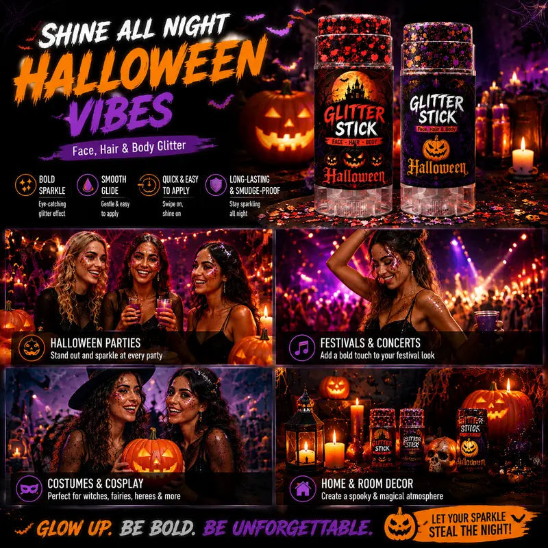✨ Halloween Glitter Face Stick – 🎃Add Instant Sparkle to Your Spooky Look